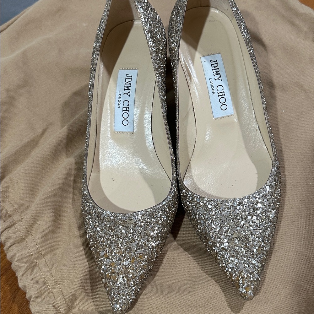 Jimmy Choo Agnes 45, size 36.5, color champagne - Picture 3 of 8